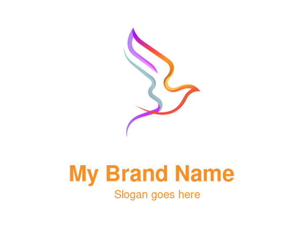 Graceful Gradient Multicolor Dove Logo Design for Peace and Wellness Brands